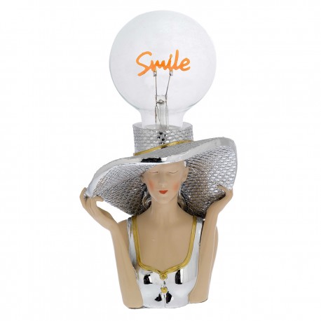 VISO DI DONNA CON LAMPADA Smile