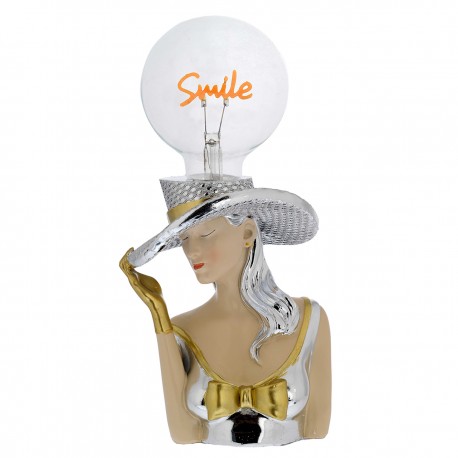 VISO DI DONNA CON LAMPADA Smile