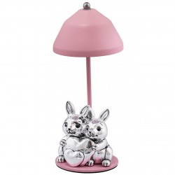 LAMPADA CONIGLI CUORE ROSA