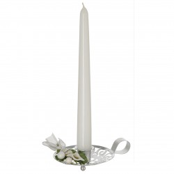 BUGIA IN METALLO ARGENTATO