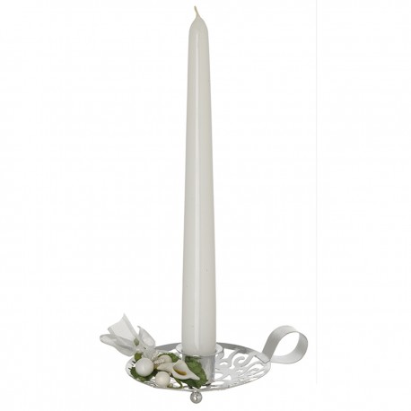 BUGIA IN METALLO ARGENTATO