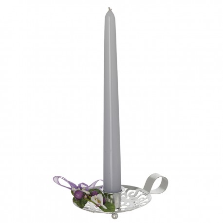 BUGIA IN METALLO ARGENTATO