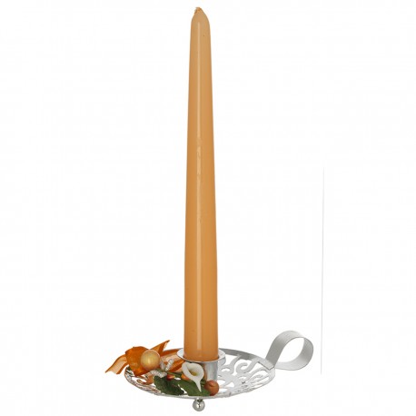 BUGIA IN METALLO ARGENTATO