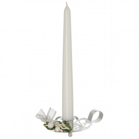 BUGIA IN METALLO ARGENTATO