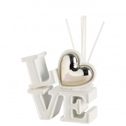 SCRITTA LOVE CON CUORE - ARGENTO