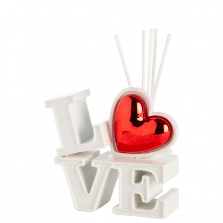 SCRITTA LOVE CON CUORE - ROSSO