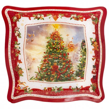 PIATTO QUADRATO 33*33 ALB. NATALE