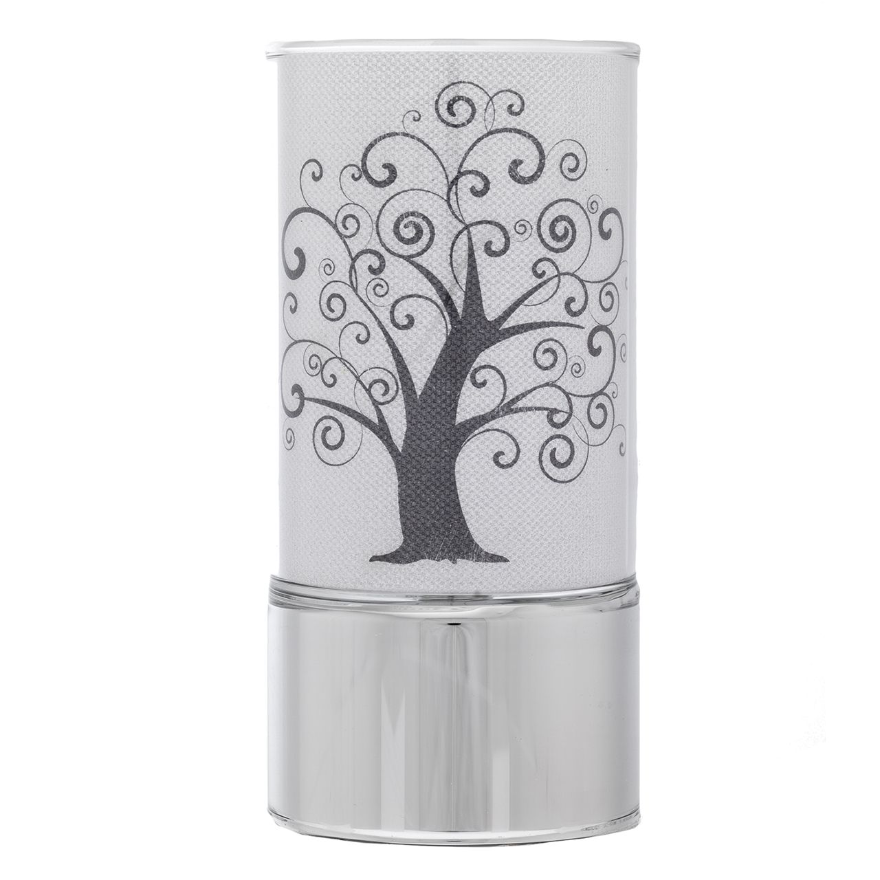LAMPADA IN VETRO 7x15 CON DECORO ALBERO STILIZZATO
