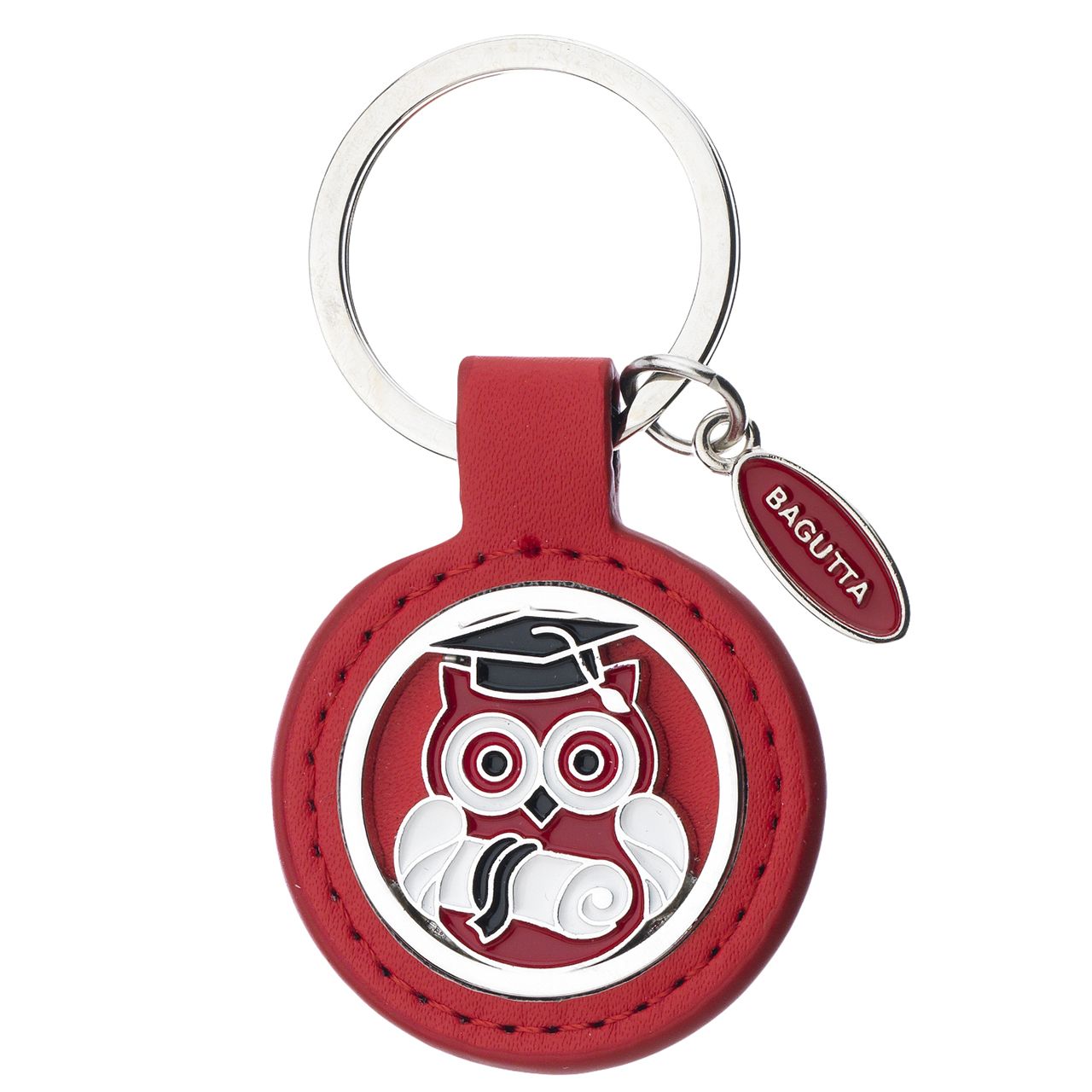 PORTACHIAVI ROSSO E GUFO LAUREA cm 7,5
