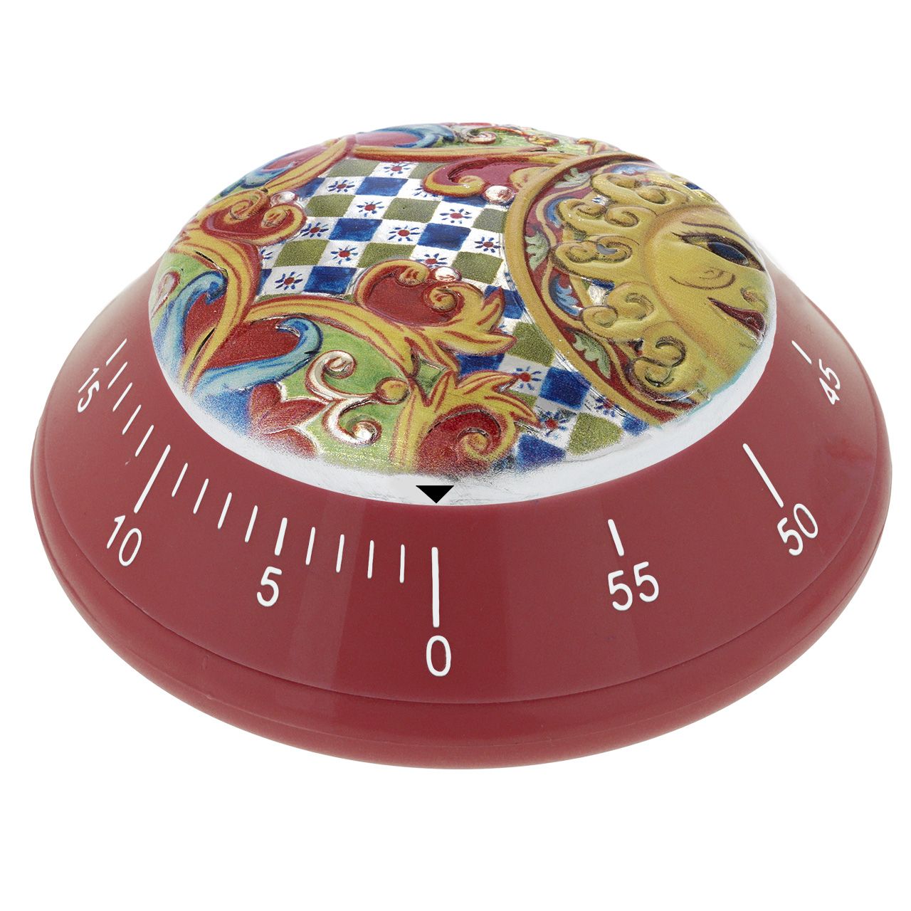 TIMER ROSSO CON DECORO SICILIANO 2