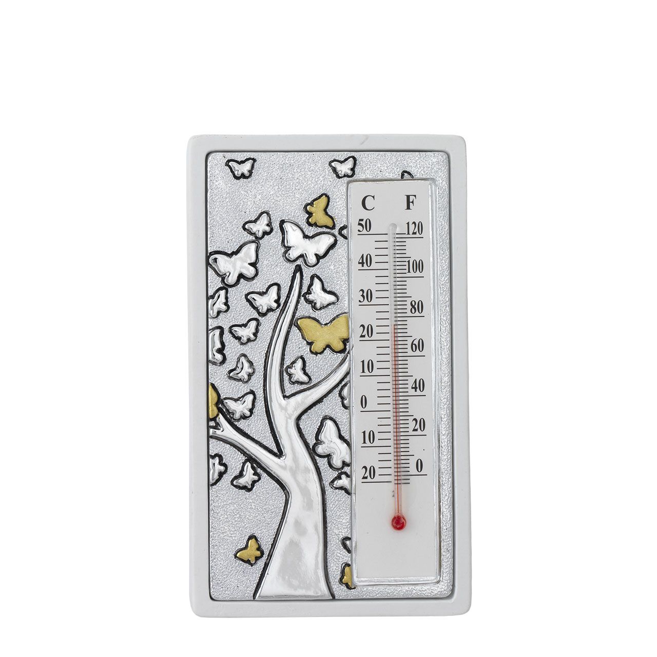 TERMOMETRO RETTANGOLARE 70x125 - ALBERO CON FARFALLE