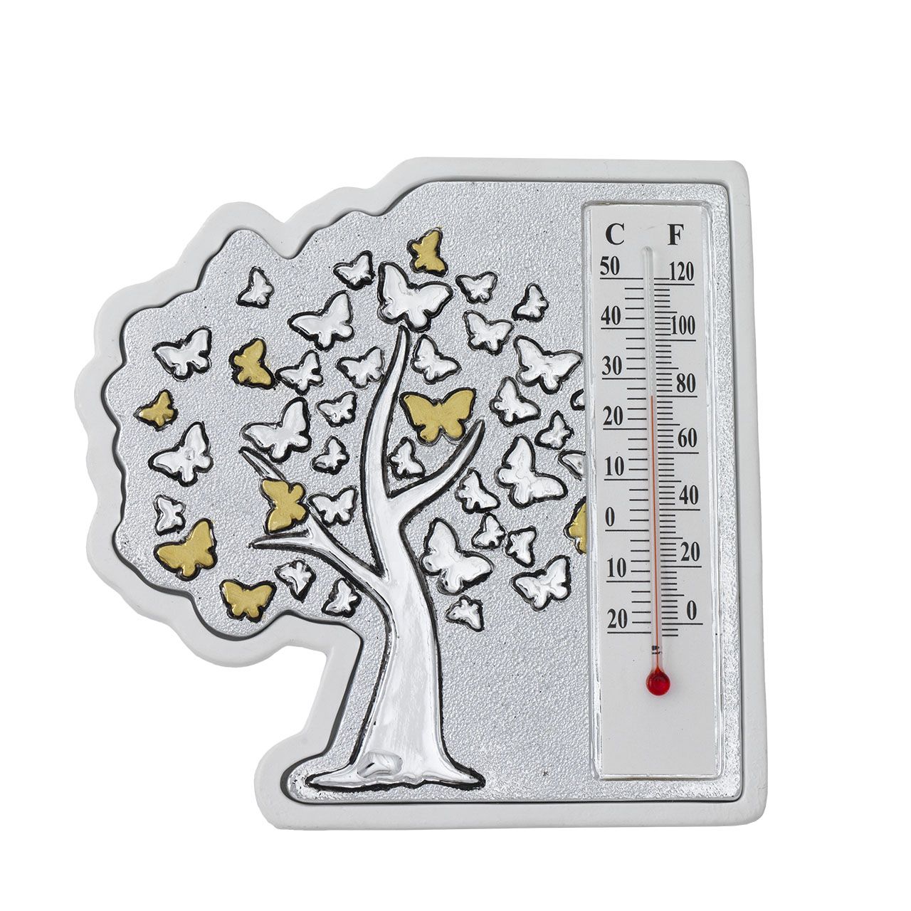 TERMOMETRO SAGOMATO 105x105 - ALBERO CON FARFALLE