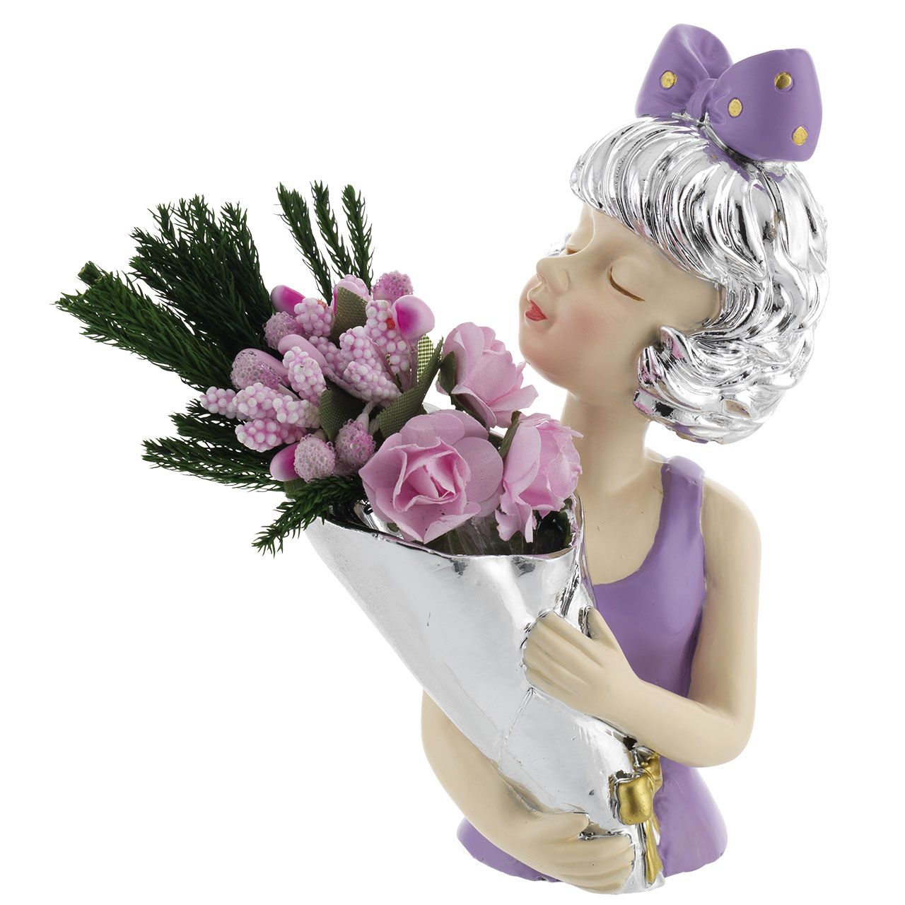 MEZZOBUSTO LILLA H. 11,5 CON BOUQUET