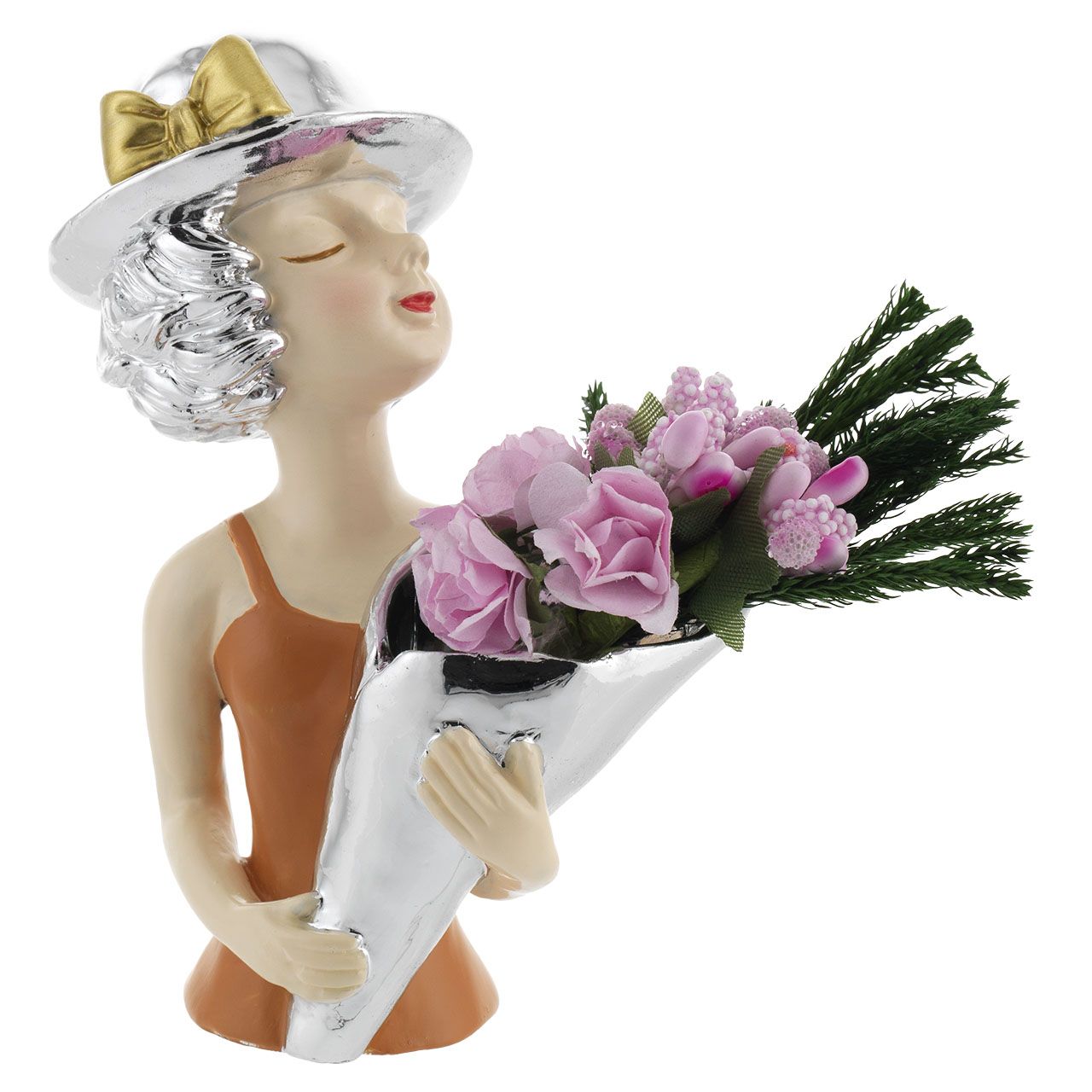MEZZOBUSTO NOCCIOLA H. 11,5 CON BOUQUET