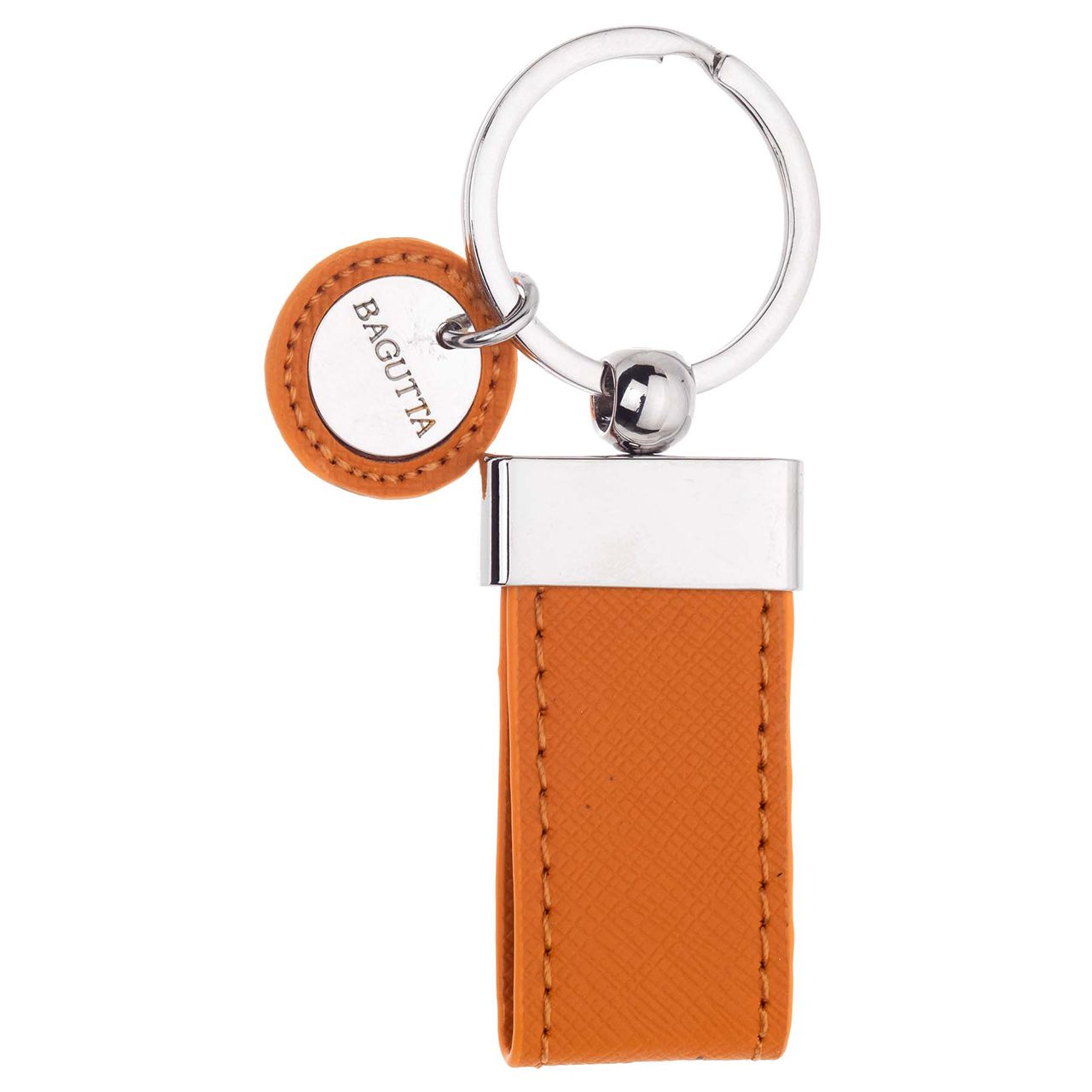 PORTACHIAVI FETTUCCIA CON LOGO TONDO ARANCIO