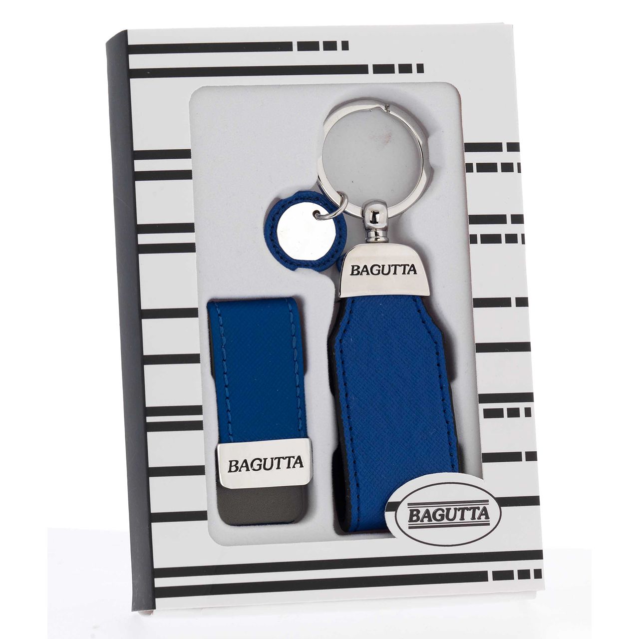 ASTUCCIO CON PORTACHIAVI E FERMASOLDI BLU