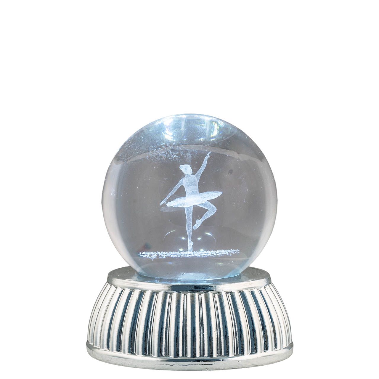 SFERA DIAM. 6 IN CRISTALLO SU BASE CON LED - BALLERINA