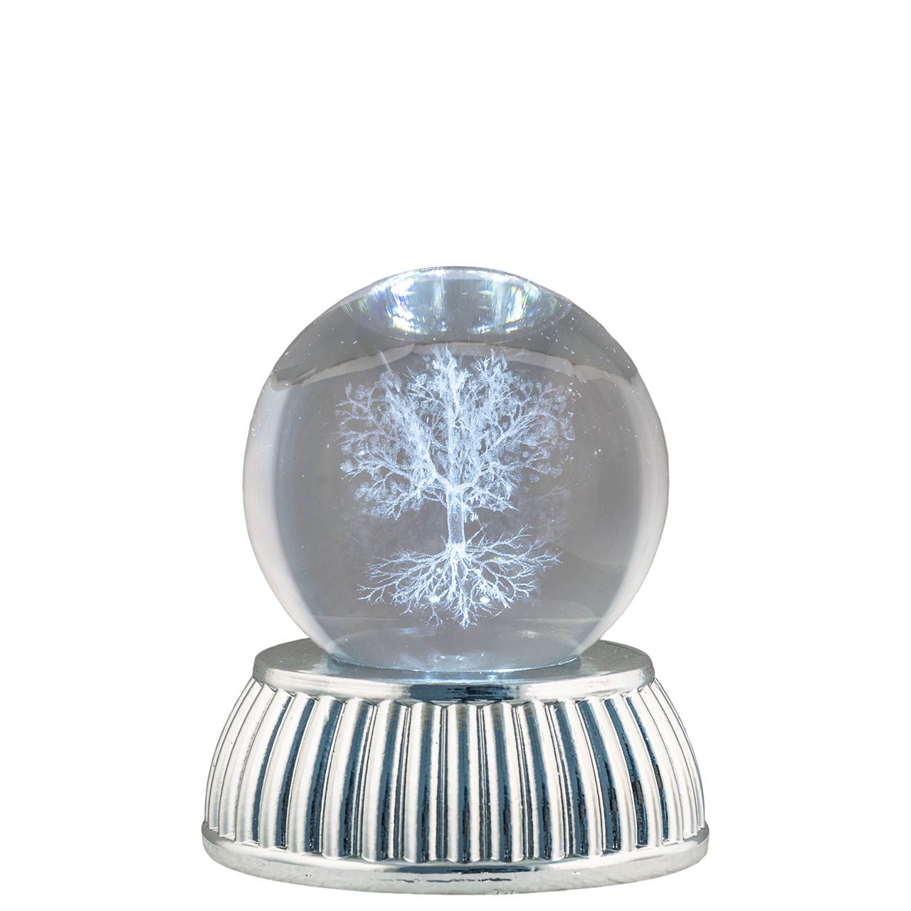 SFERA DIAM. 6 IN CRISTALLO SU BASE CON LED - ALBERO DELLA VITA