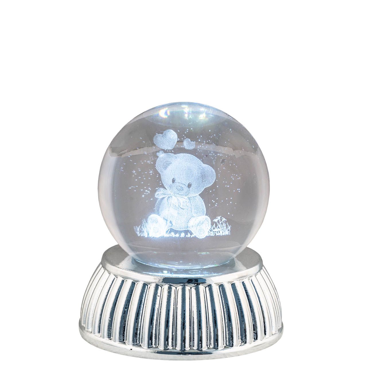 SFERA DIAM. 6 IN CRISTALLO SU BASE CON LED - ORSETTO