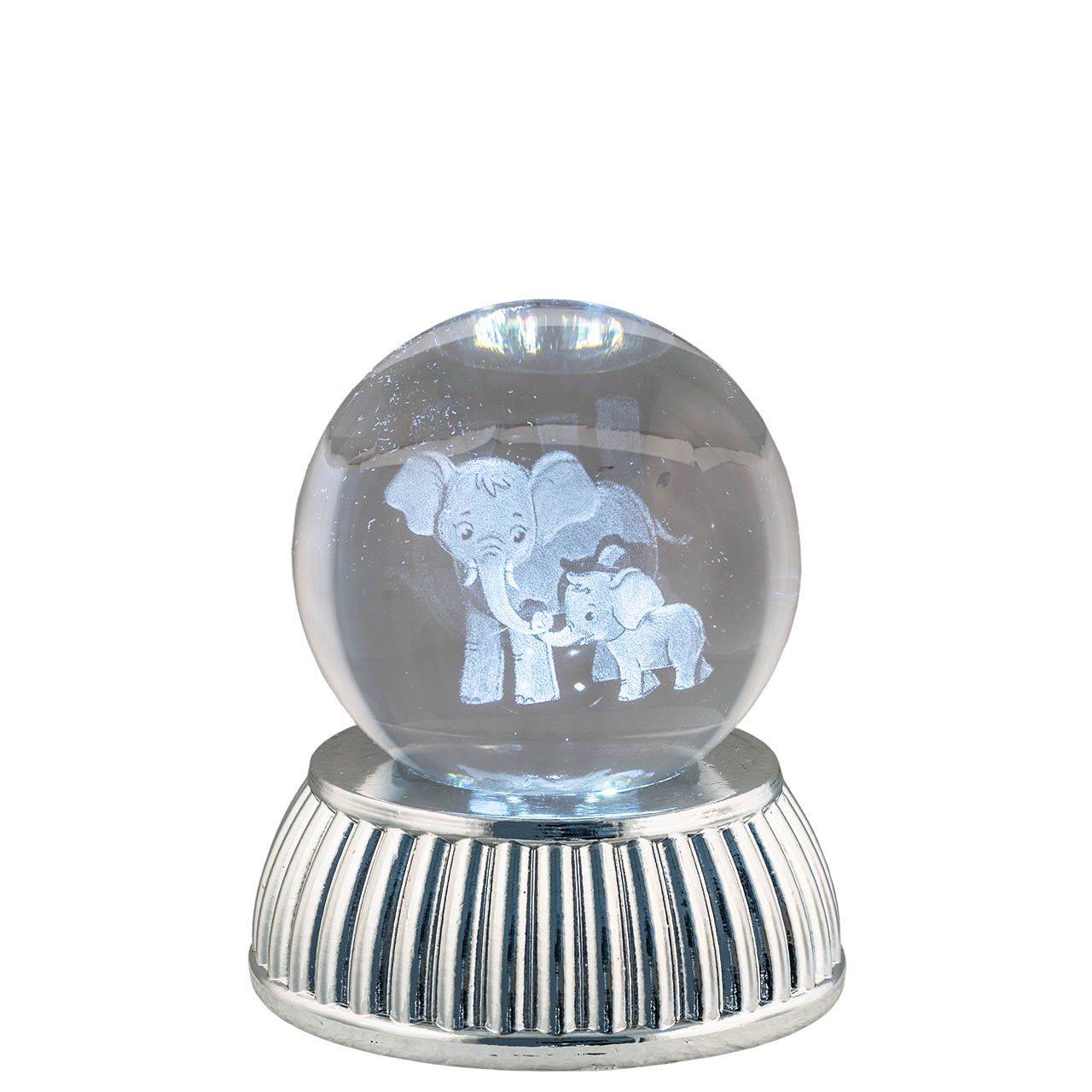 SFERA DIAM. 6 IN CRISTALLO SU BASE CON LED - ELEFANTINI