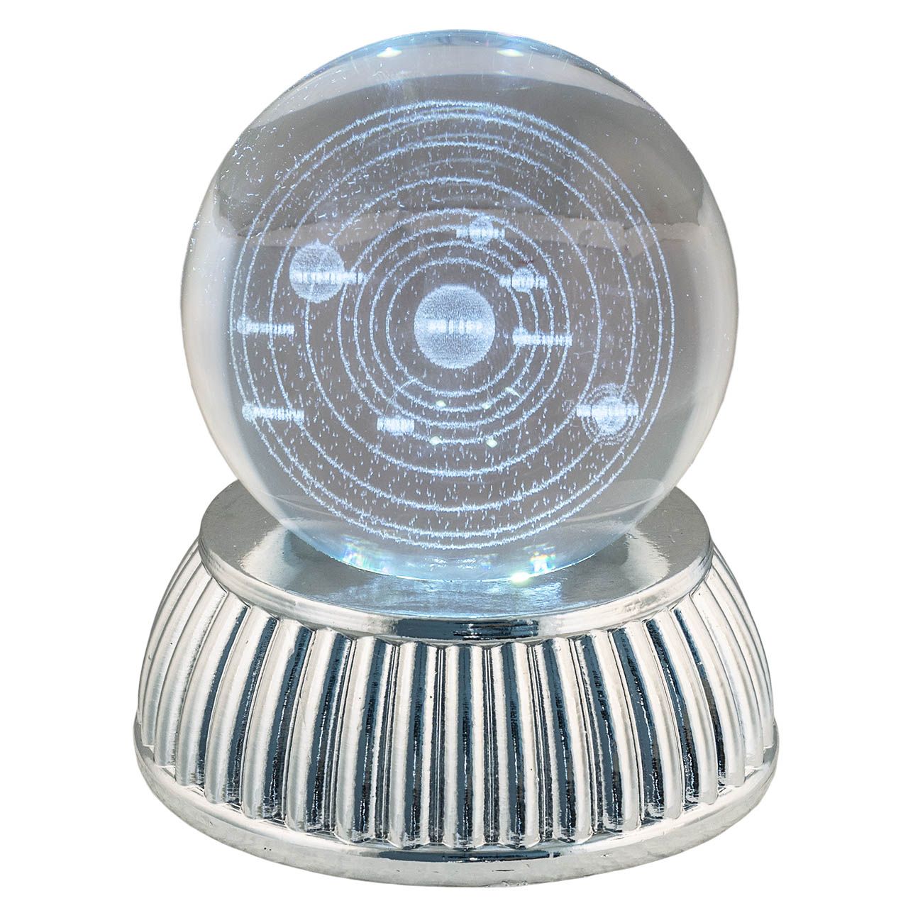SFERA DIAM. 8 IN CRISTALLO SU BASE CON LED - GALASSIA