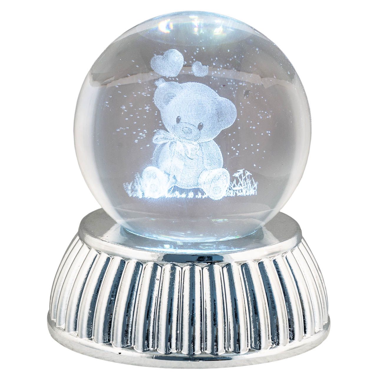 SFERA DIAM. 8 IN CRISTALLO SU BASE CON LED - ORSETTO