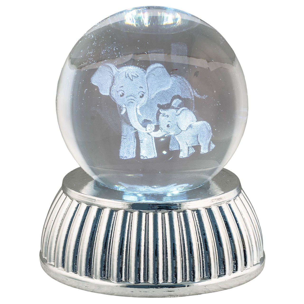 SFERA DIAM. 8 IN CRISTALLO SU BASE CON LED - ELEFANTINI