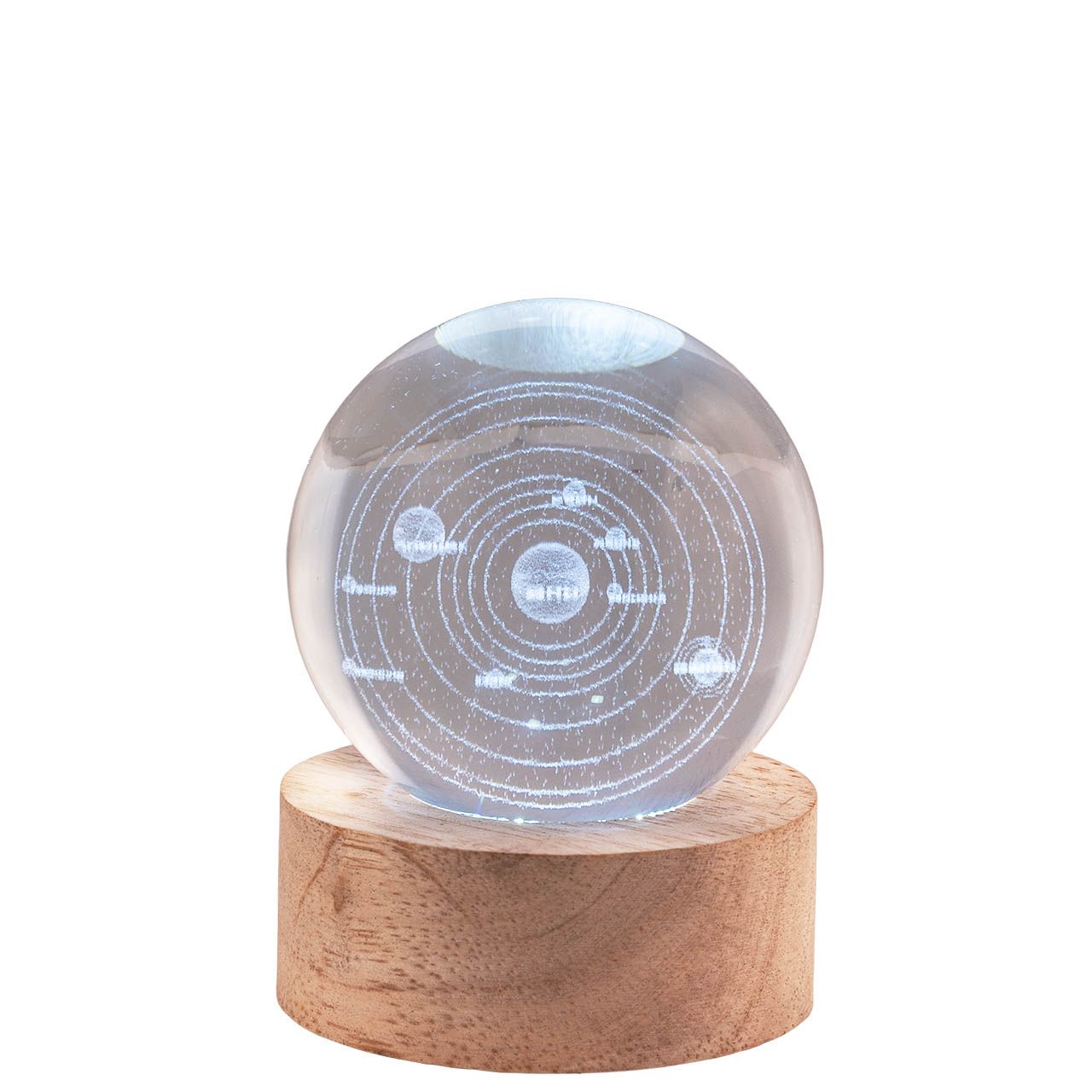 SFERA DIAM. 6 IN CRISTALLO SU BASE CON LED - GALASSIA