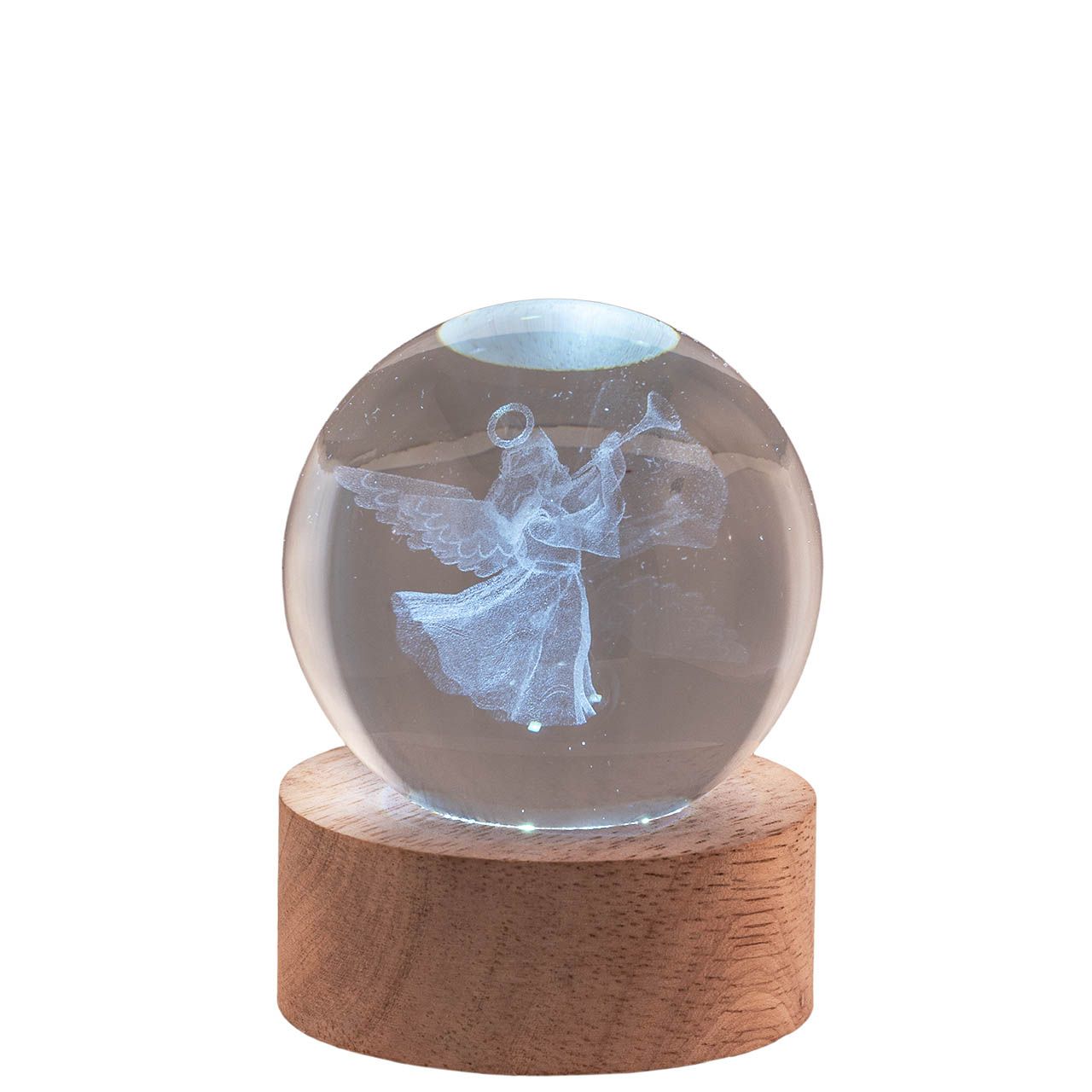 SFERA DIAM. 6 IN CRISTALLO SU BASE CON LED - ANGIOLETTO