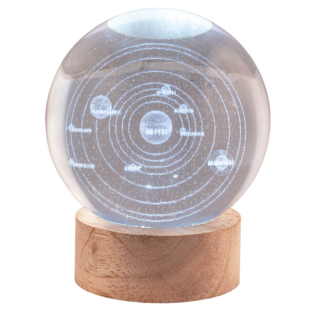 SFERA DIAM. 8 IN CRISTALLO SU BASE CON LED - GALASSIA