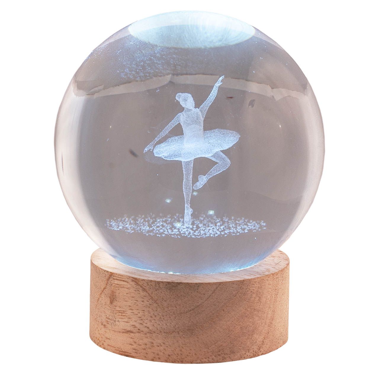 SFERA DIAM. 8 IN CRISTALLO SU BASE CON LED - BALLERINA