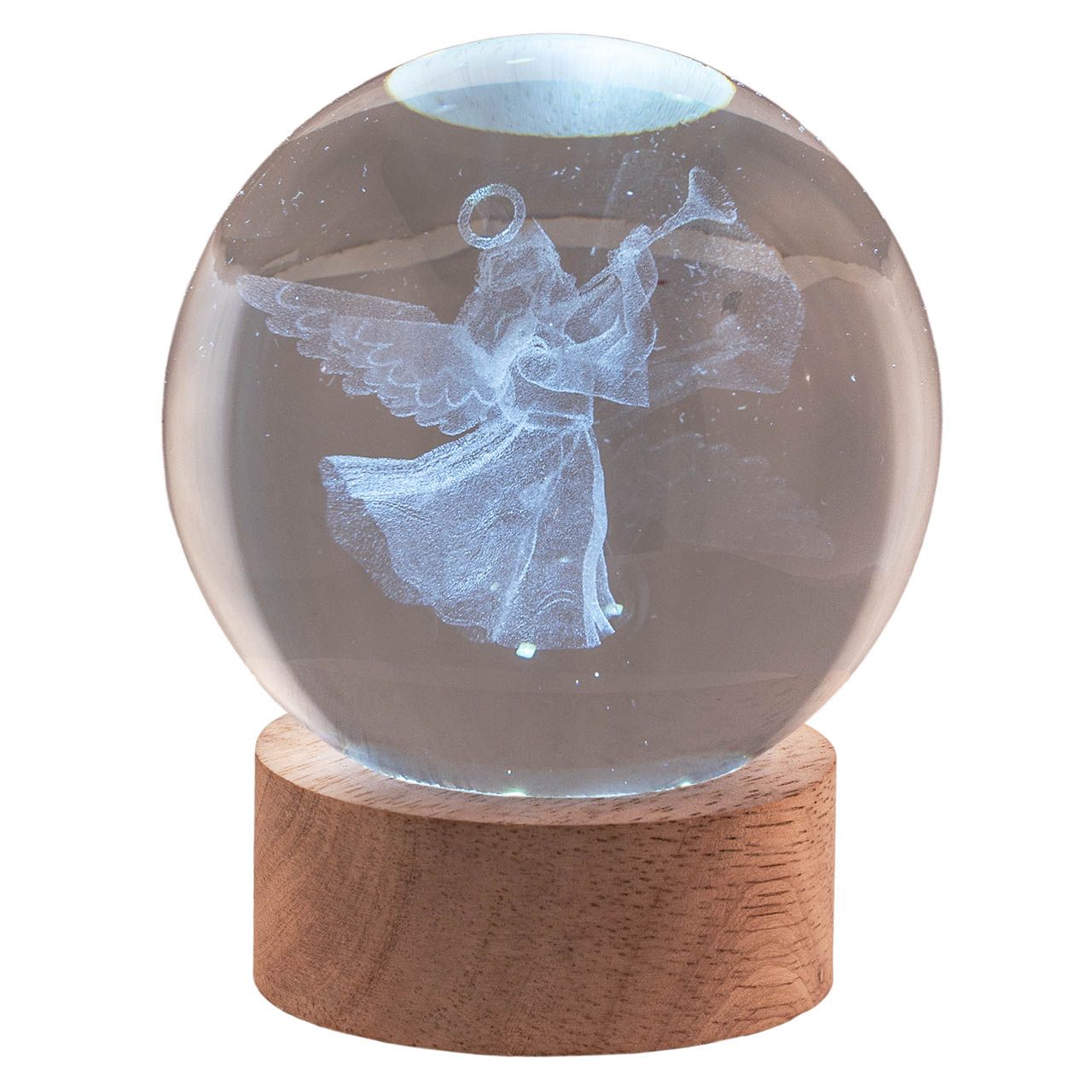 SFERA DIAM. 8 IN CRISTALLO SU BASE CON LED - ANGIOLETTO