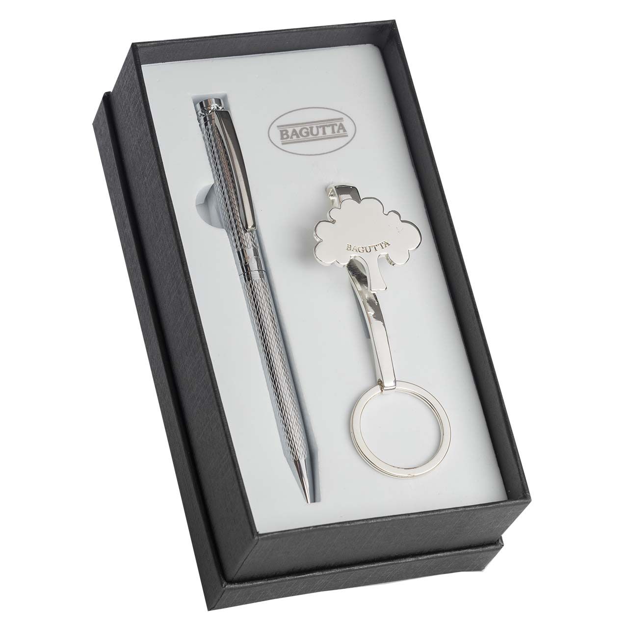 ASTUCCIO CON PENNA + PORTACHIAVI DA BORSA ALBERO
