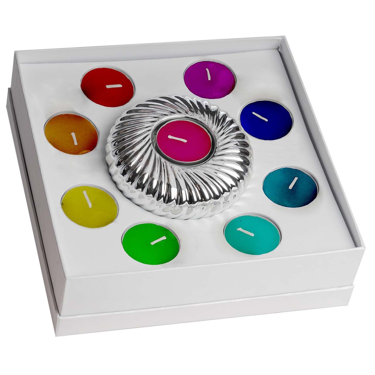 CONFEZIONE CON PORTACANDELE E 9 TEALIGHT PROFUMATE